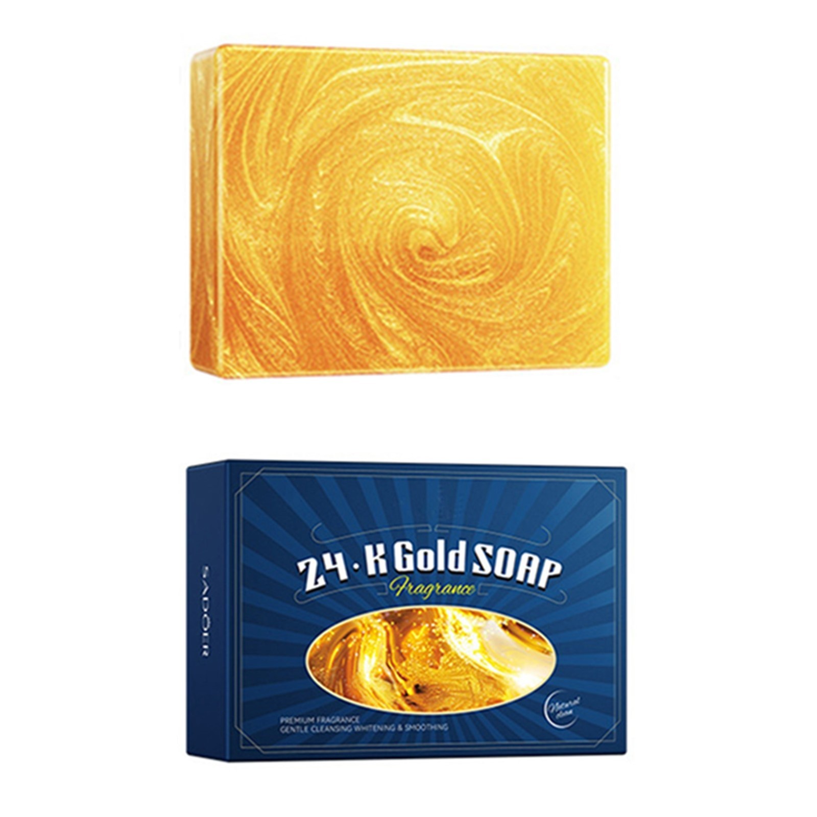 1Pcs 24K Gold Essential Oil Soap Bar Lasting Fresh Soap Fragrance 100g