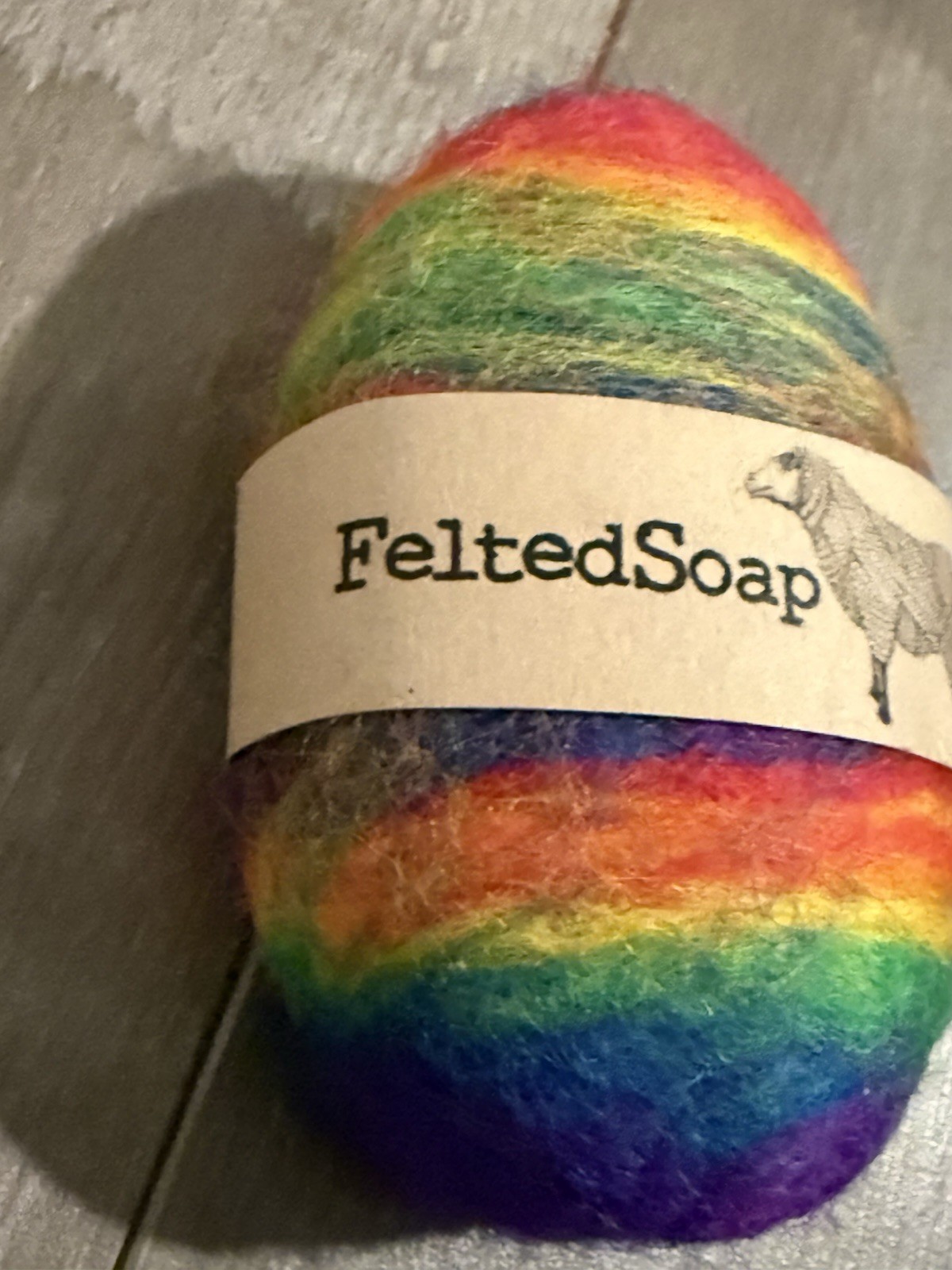 Felted Exfoliating Soap Rainbow Plant Based With Shea Butter