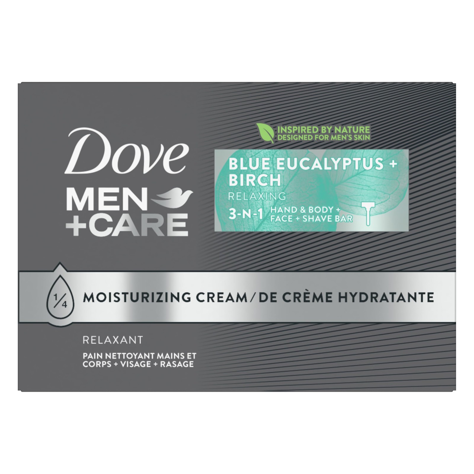 Men’s 3 in 1 Body Face Shave Bar Blue Eucalyptus Moisturizing 8 Bars 3.75oz