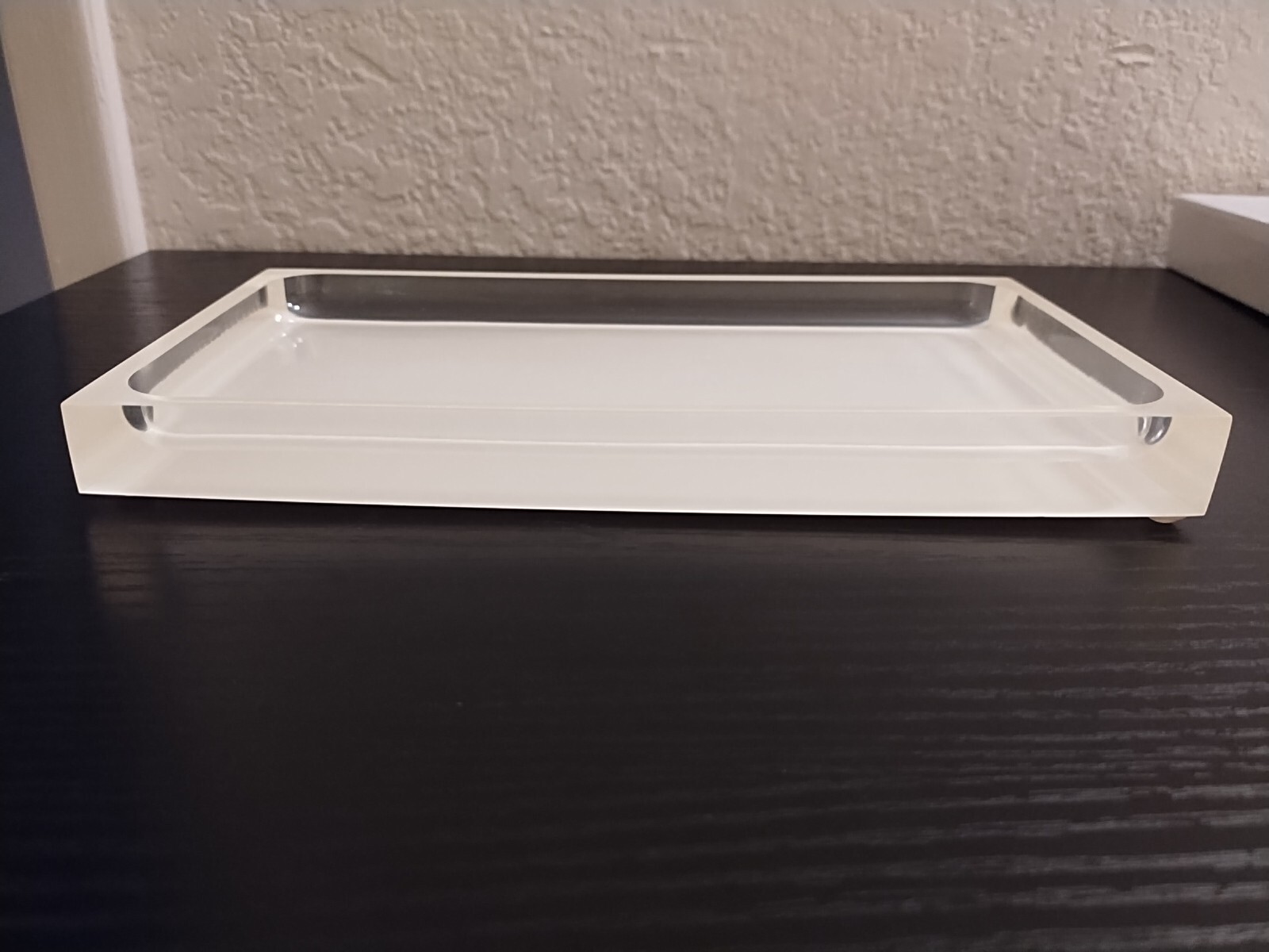 Cubix Spa Amenity Tray, Resin, White/Colorless 8.75 In X 4.75 In. New
