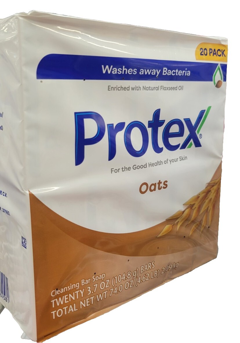 PROTEX OATS Antibacterial Soap Jabon Protex Avena FAMILY PACK 20 BARS OF 4.5 OZ