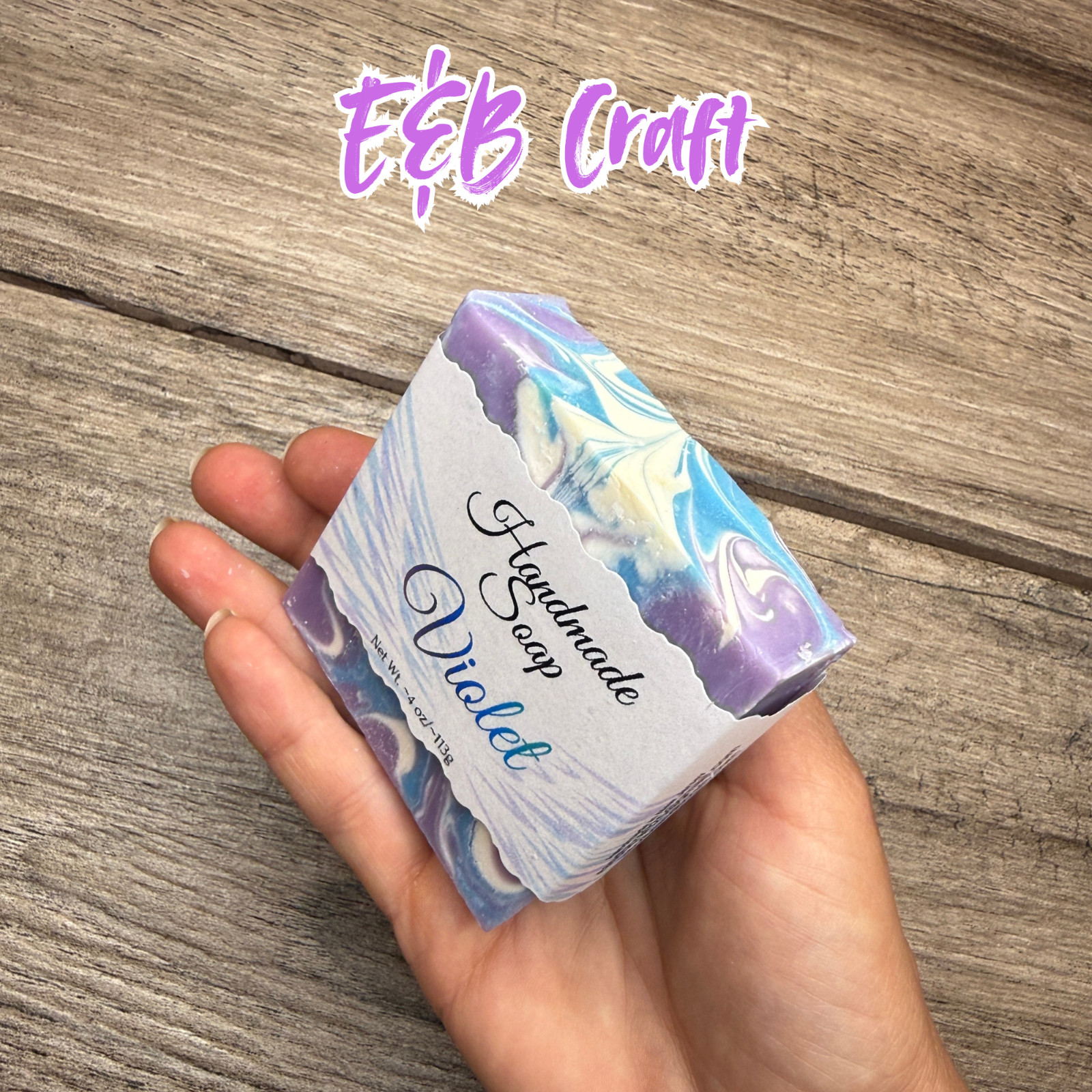 Handmade Natural Violet Bar Soap, Beauty Bar, Gift For Her or Him