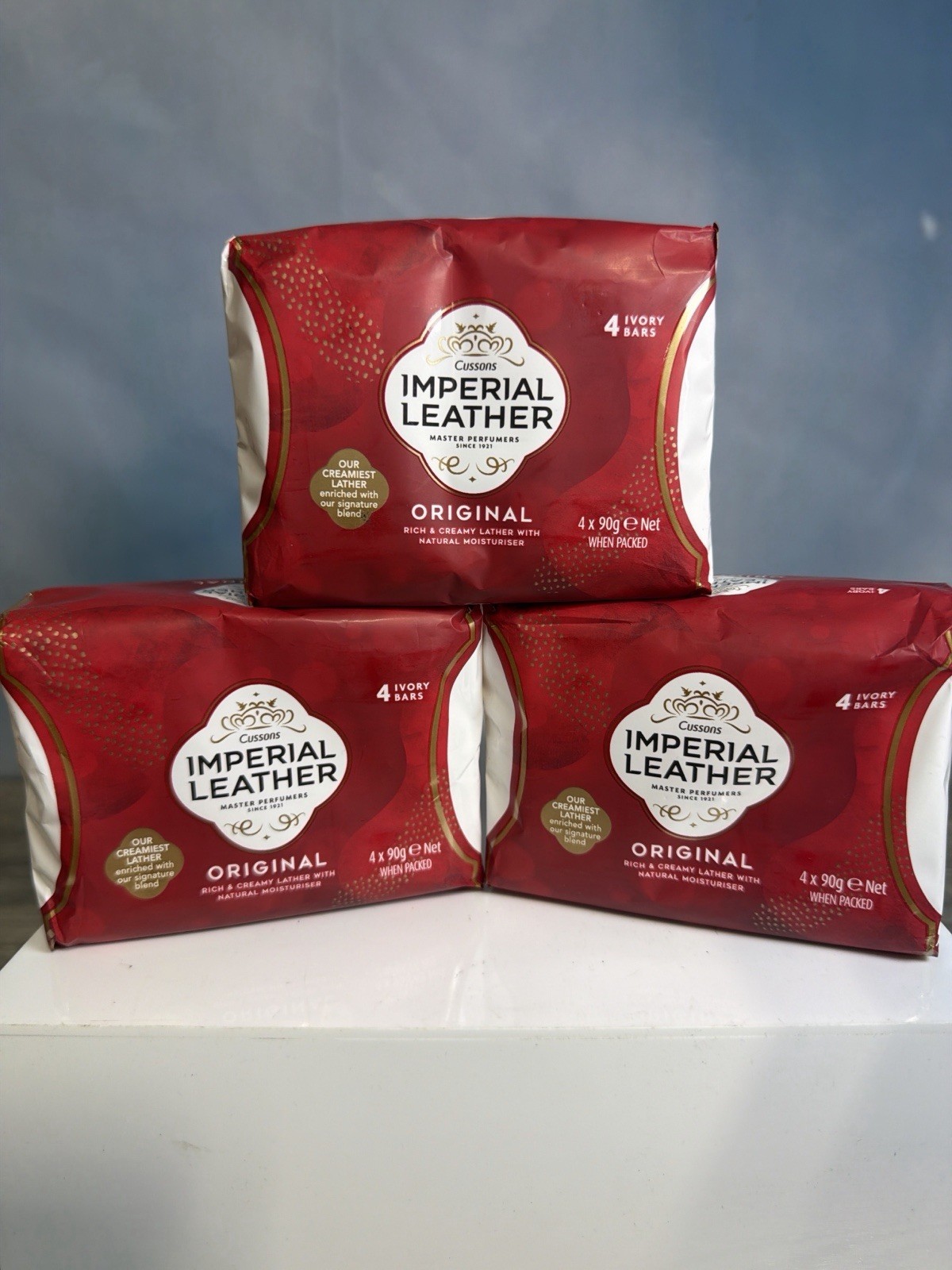 Cussons Imperial Leather Original Bar Soap 4 Bar Pack (Lot Of 3 Packs)