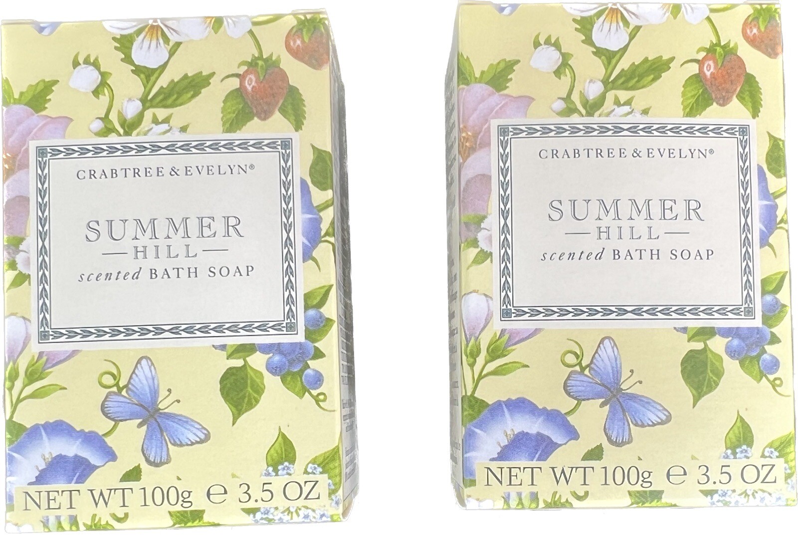 Summer Hill Crabtree & Evelyn Bar Soap Scented Bath DISCONTINUED 3.5oz NEW X2