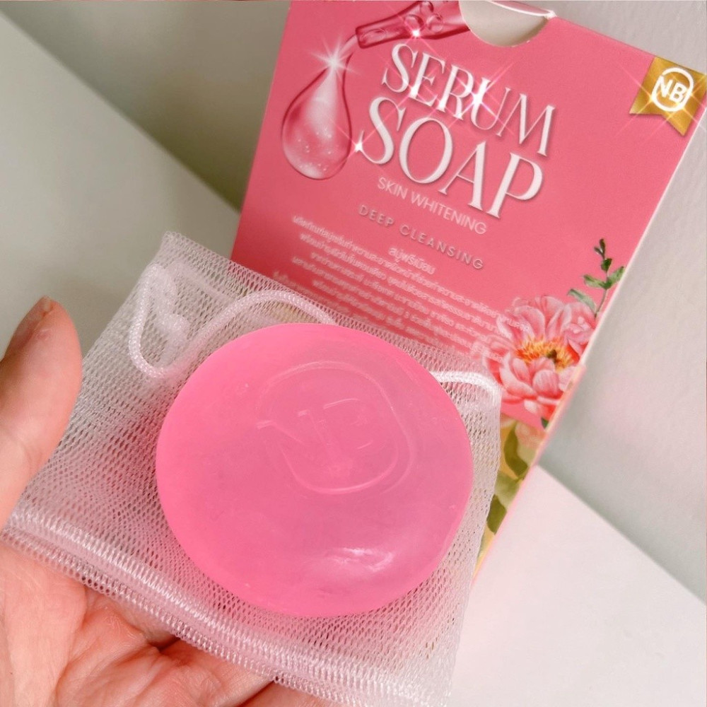 NB soap Facial Cleansing Serum gentle, 60g. X 6 pink box, fragrant, soft bubbles