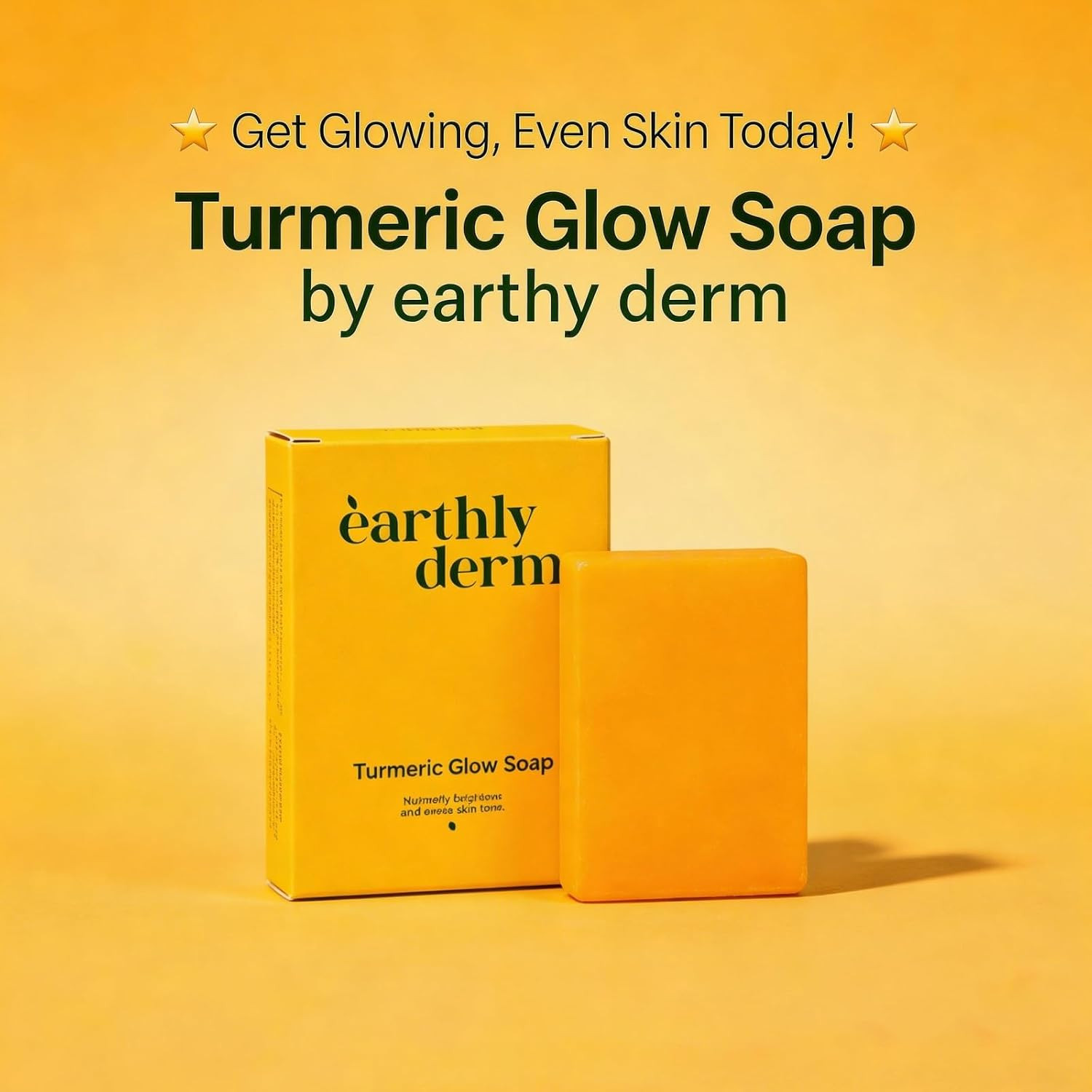 Turmeric Glow Soap Bar for Face and Body, Natural Handmade Bar, Gentle Cleansing