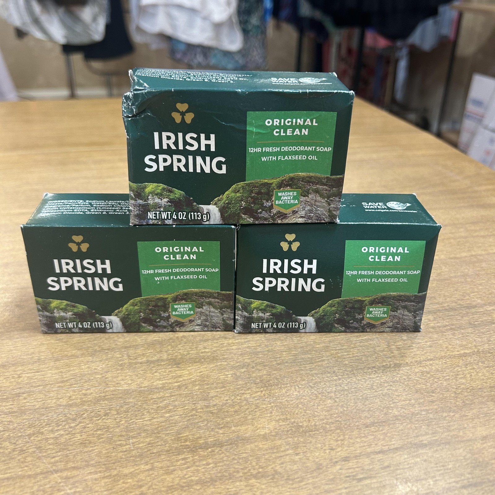 Irish Spring Original Clean Deodorant Soap 3 Bars 4oz 113g Body Soap Green