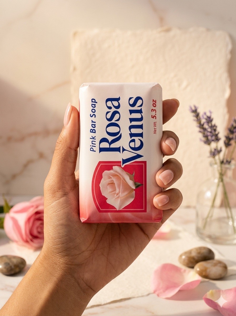 Rosa Venus Pink Bar Soap Rose Scent 5.3 oz 40 pcs Floral for Body & Hands
