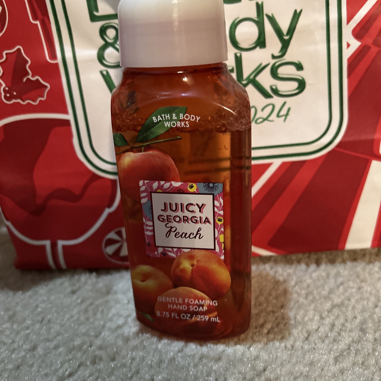 1 Bath Body Works JUICY GEORGIA PEACH Gentle Foaming Hand Soap Wash 8.75 oz