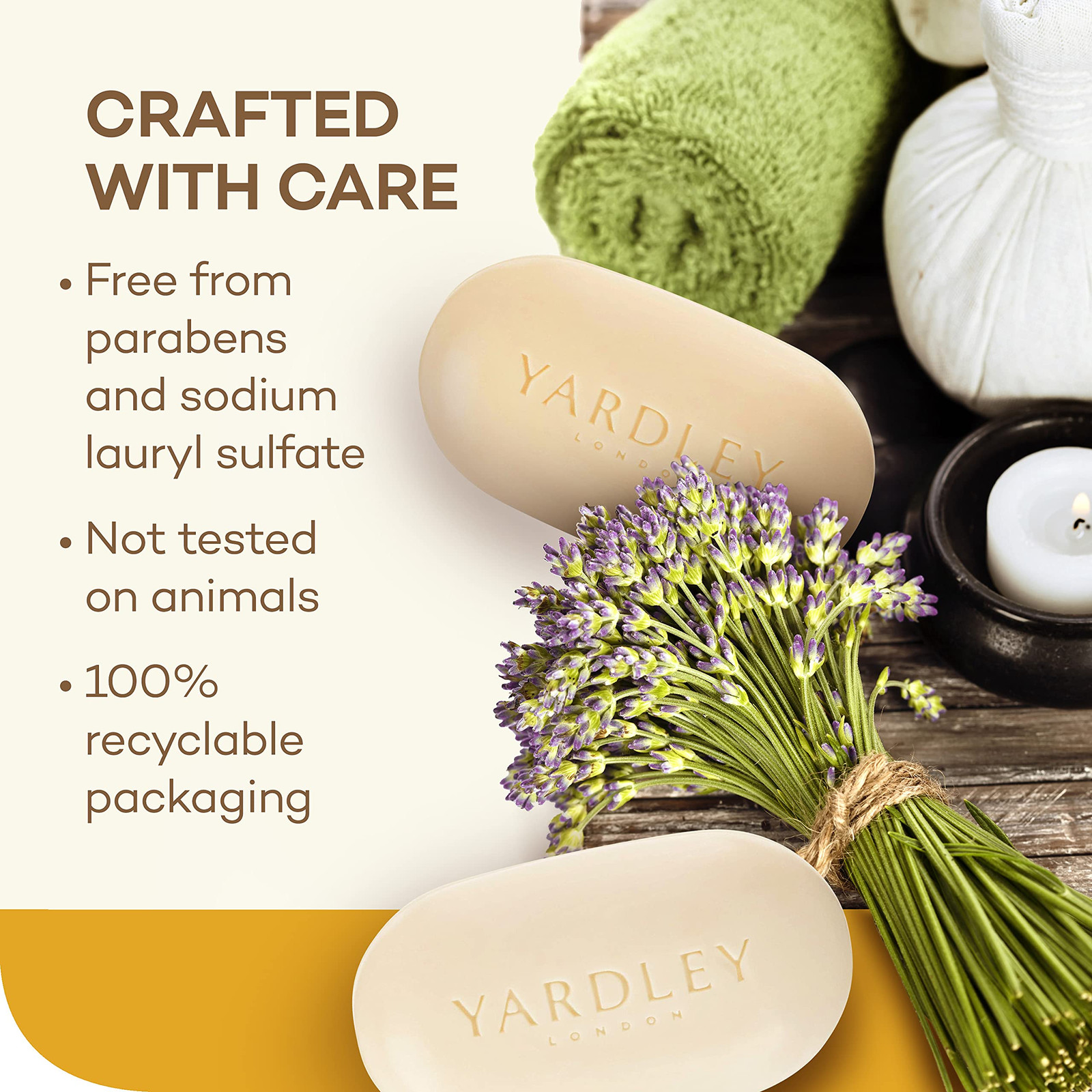 Yardley London Lemon Verbena Moisturizing Soap Bar with Shea Butter 4.25 oz