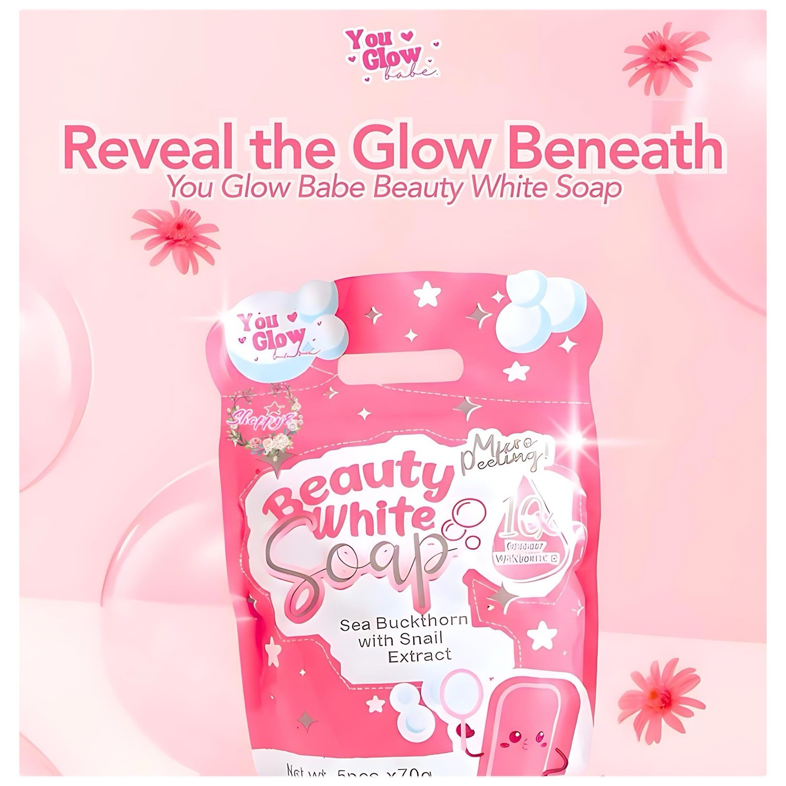 Beauty White Soap by You Glow Babe, 5 Bars x 70g