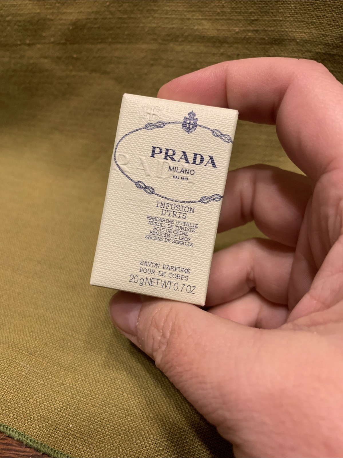 PRADA Infusion D’Iris Perfumed Bath Soap 20 grams 0.7 oz New in Box Mandarin