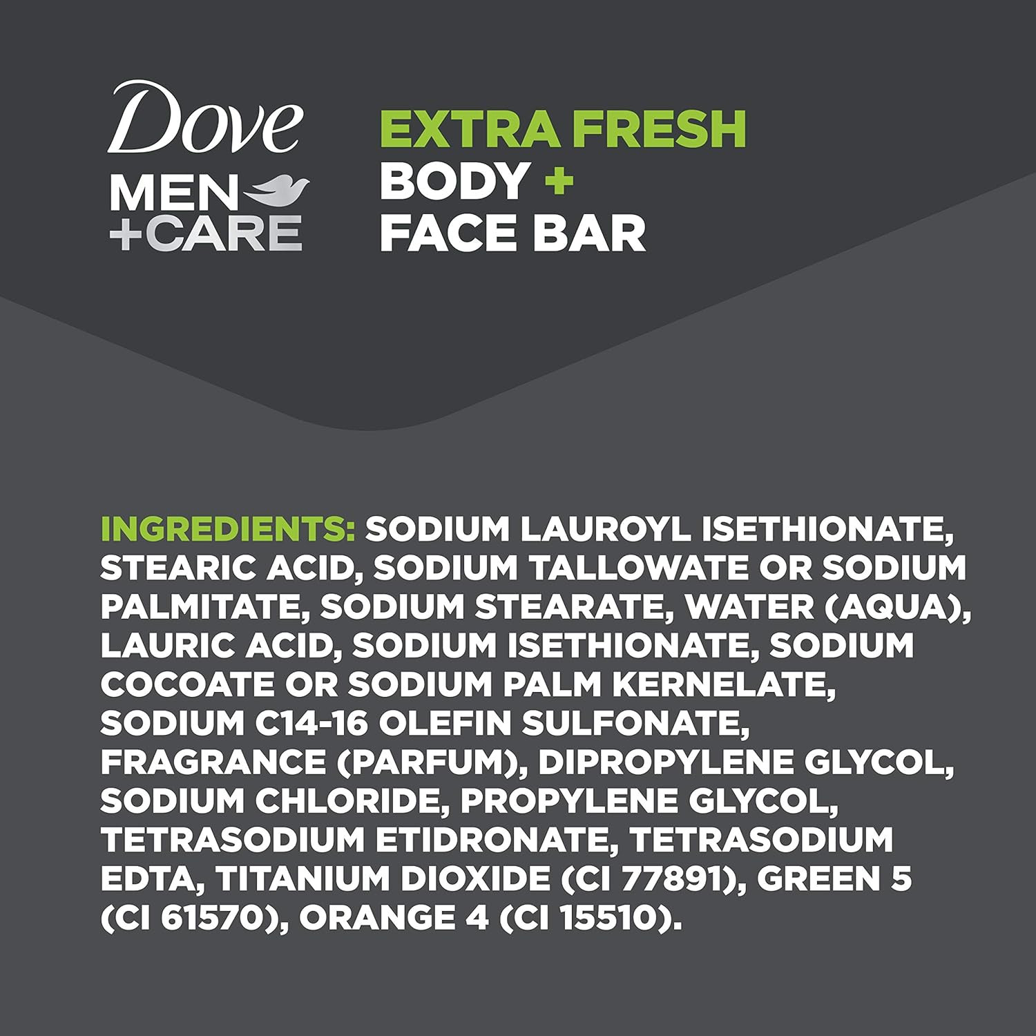 Dove Men+Care Extra Fresh Body & Face Bar Soap, 3.5oz (100g)
