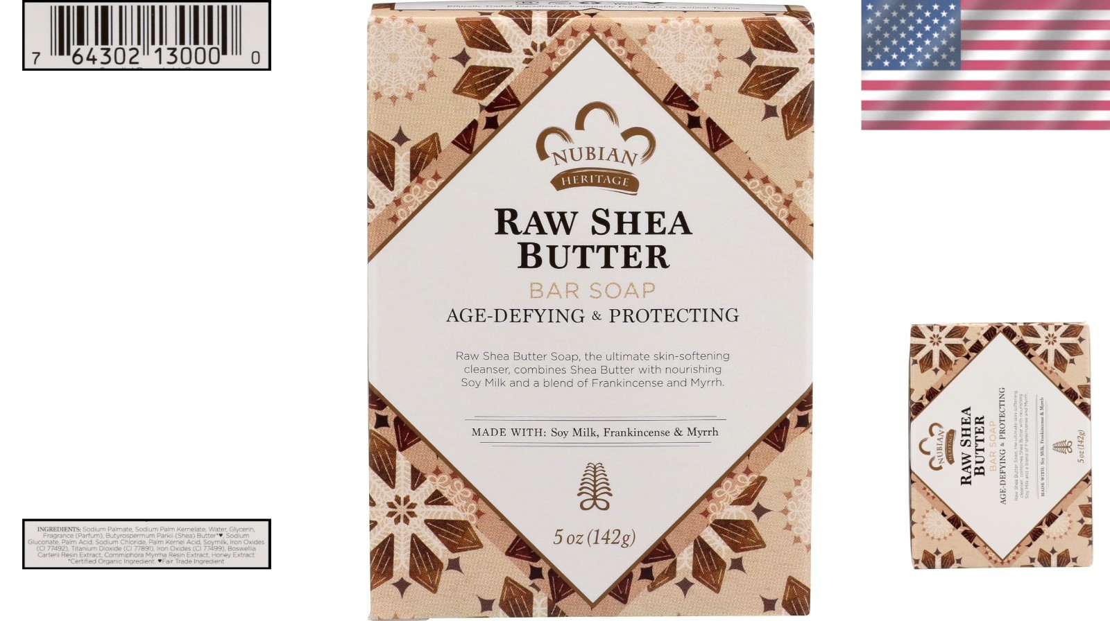 Luxurious 5 Oz Bar Soap with Raw Shea Butter, Frankincense & Myrrh Infusion