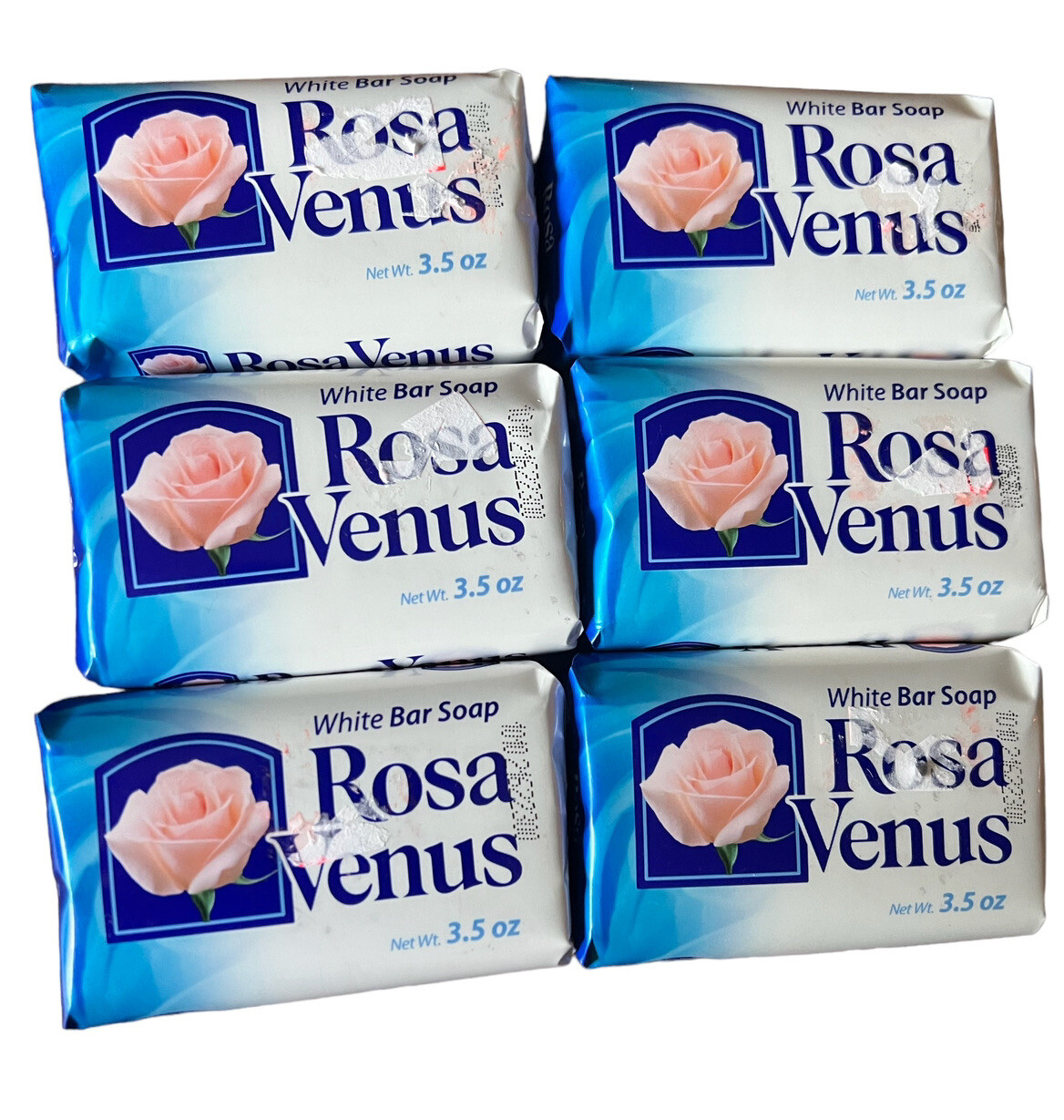 Rosa Venus Bar Soap Lot of 6 White Bars 3.5 oz. Each