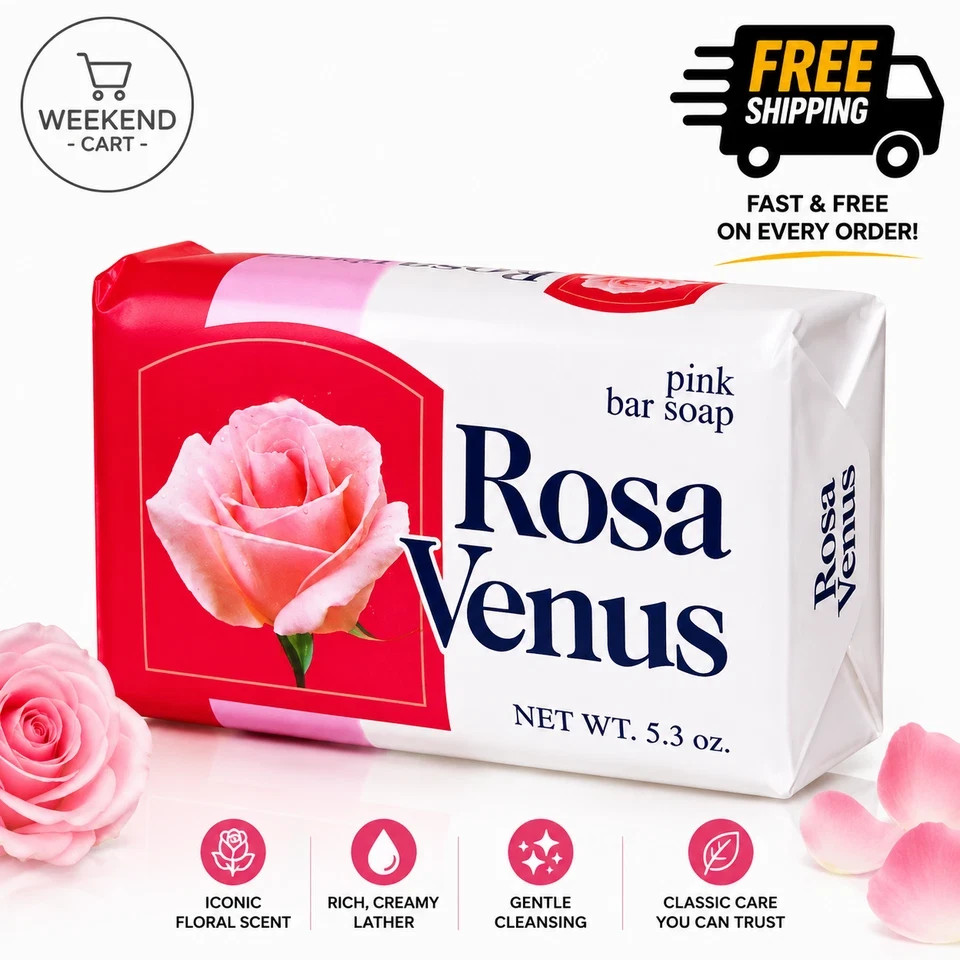 6 Pack Rosa Venus Pink Soap Bars 3.5 oz Rich Lather Bath Soap