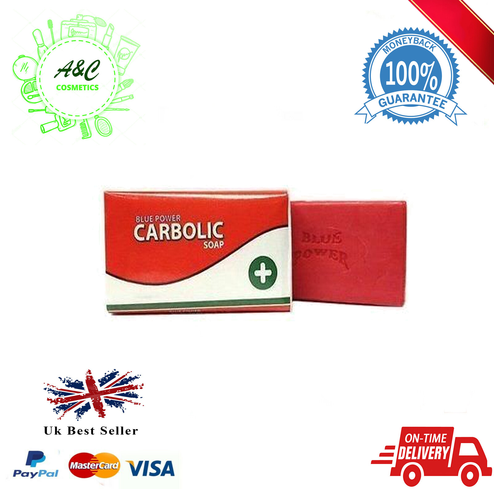 Blue Power Carbolic Soap 125g Pack of 3