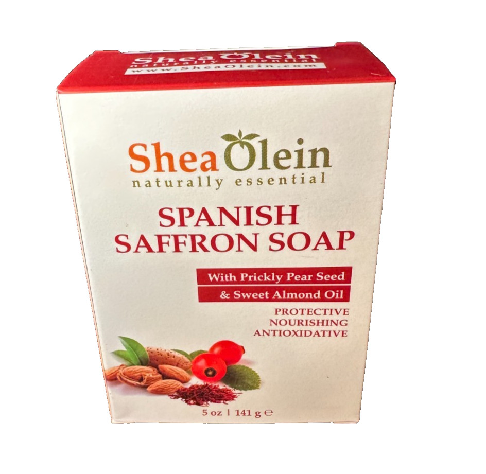 Shea Olein Spanish Saffron Soap with Prickly Pear Seed & Sweet Almond Oil 6 bars