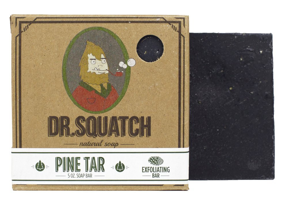 Dr. Squatch Pine Tar Soap – Mens Soap with Natural Woodsy Scent and Skin Scrub E