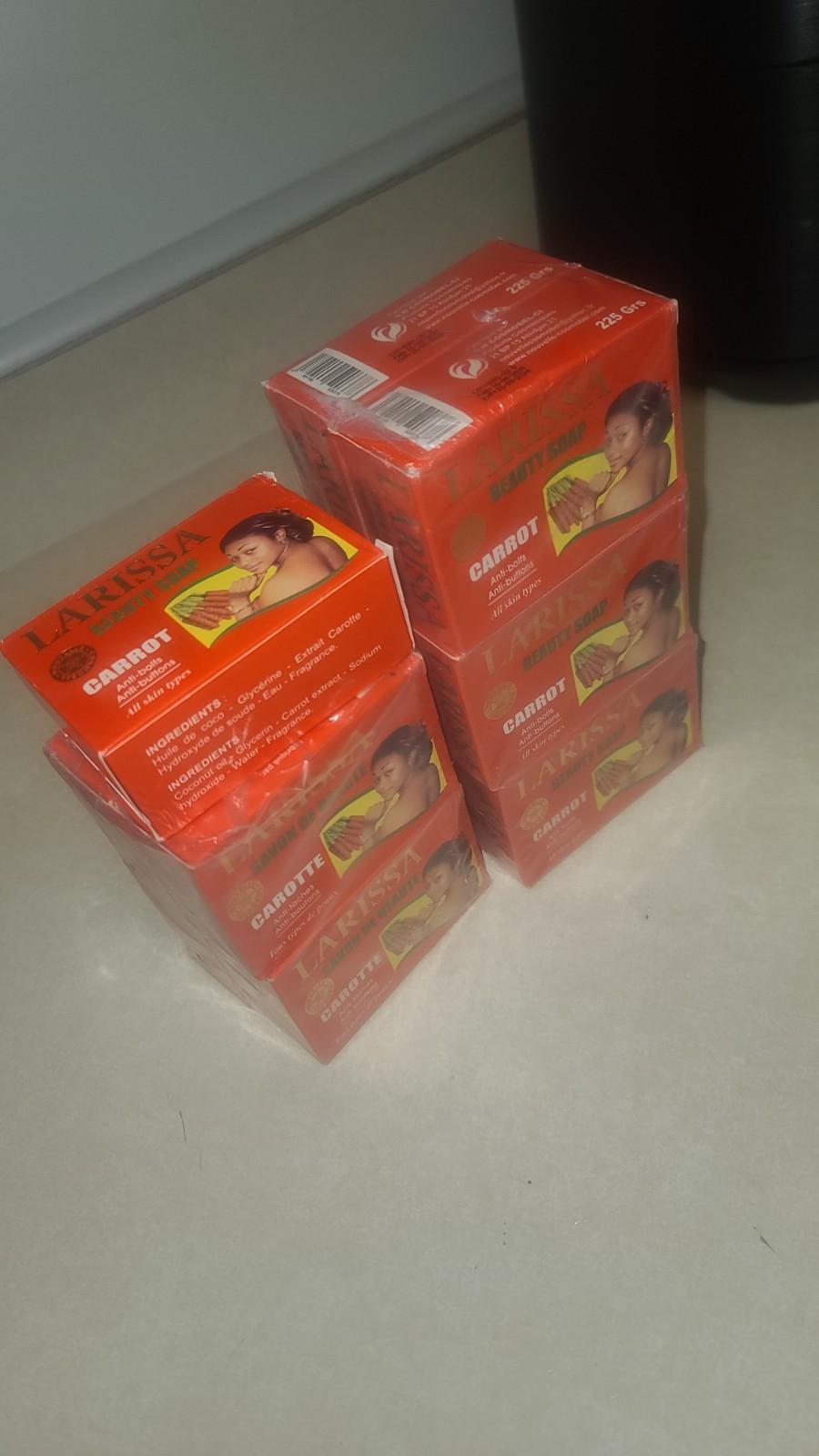 Larissa Lightening Brightening Carrot Beauty Soap All Skin Types Pack of 6