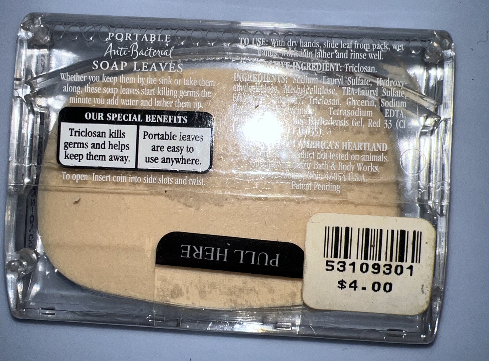 NEW Vtg Bath And Body Works Portable Anti Bac Soap Leaves County Apple Sealed