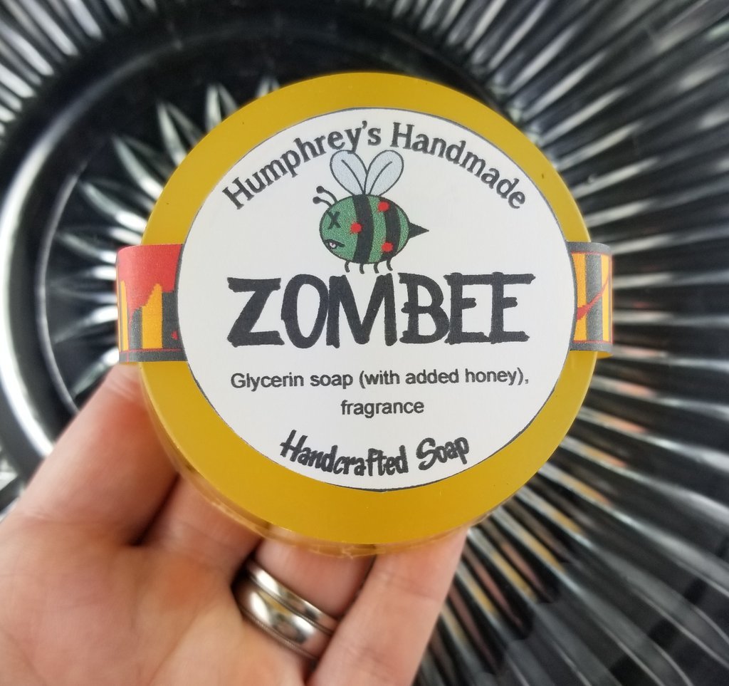 ZOMBEE Honey Soap Honeycomb Scent Unisex Body & Beard Wash Round Glycerin Bar