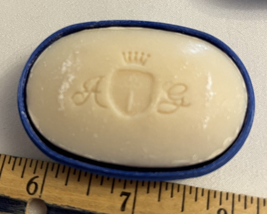 Unused Vintage Trianon Palace Versailles Soap Bar in Blue Travel Case