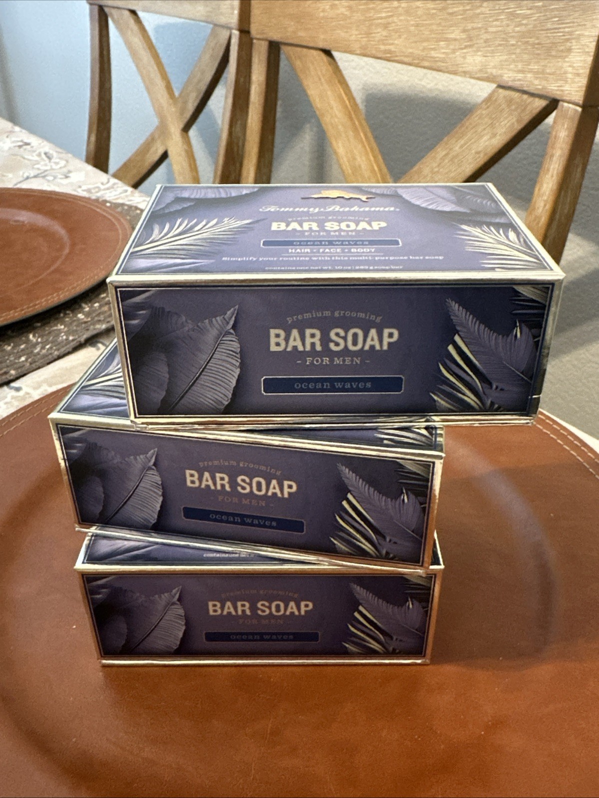 Tommy Bahama OCEAN WAVES Jumbo Bar Soap for Men Lot Of THREE 10 oz Bars
