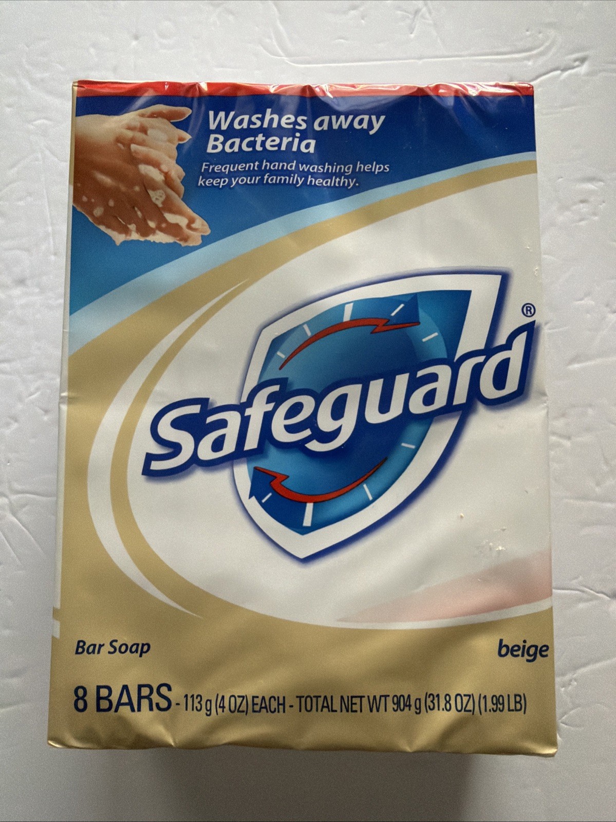 Safeguard Bar Soap Beige 8 Bars 4 Oz Each Deodorant Antibacterial Soap