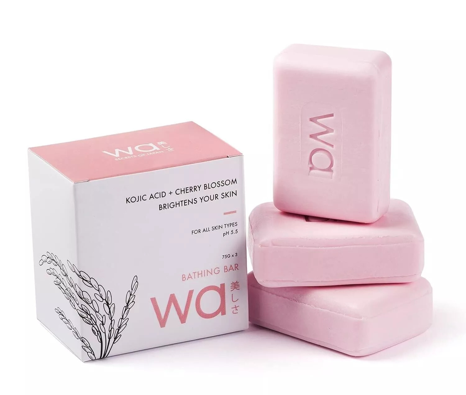 Wa – Secrets of Japan | Skin Brighhtening Soap 75g Each x (Pack of 3)