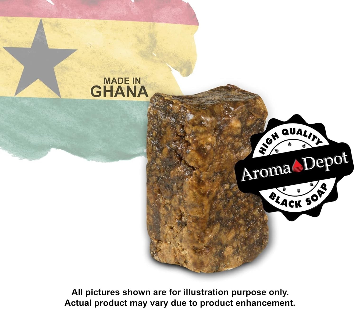 Raw African Black Soap 8Oz 100% Raw Natural Soap for Acne, Eczema, Psoriasis, Sc