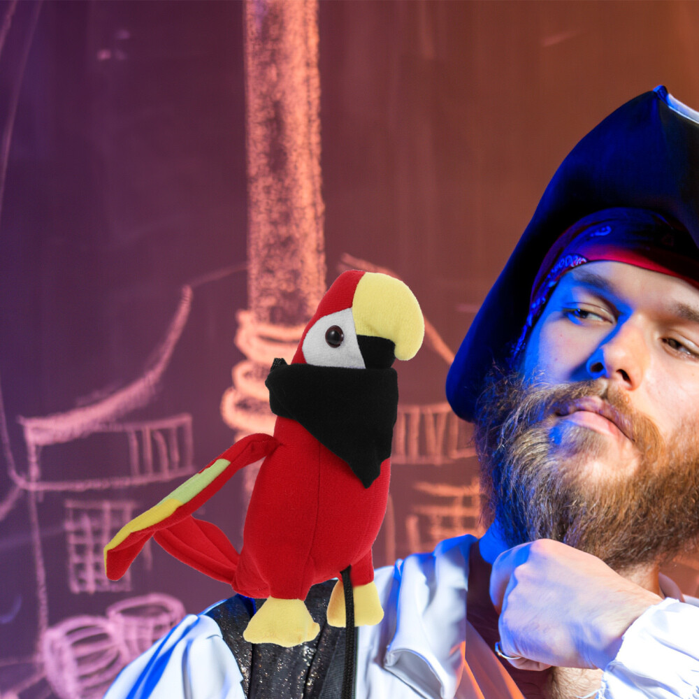 Pirate Parrot Cartoon Parrot For Shoulder Halloween Cosplay Parrot Stuffed Toy