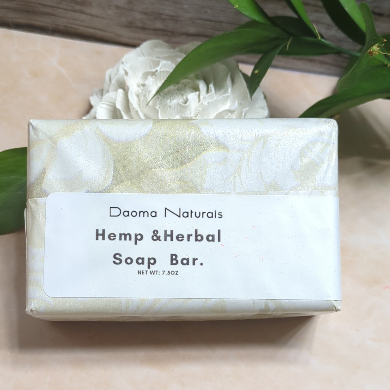Daoma Naturals Hemp & Herbal Soap Bar 7.5 oz Beige White Body Unisex