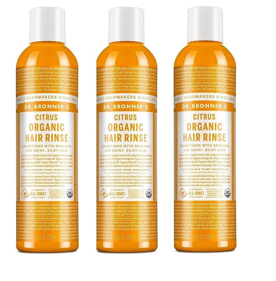 Dr. Bronners Hair Conditioner Rinse – Citrus – 8 oz *****3 PACK********