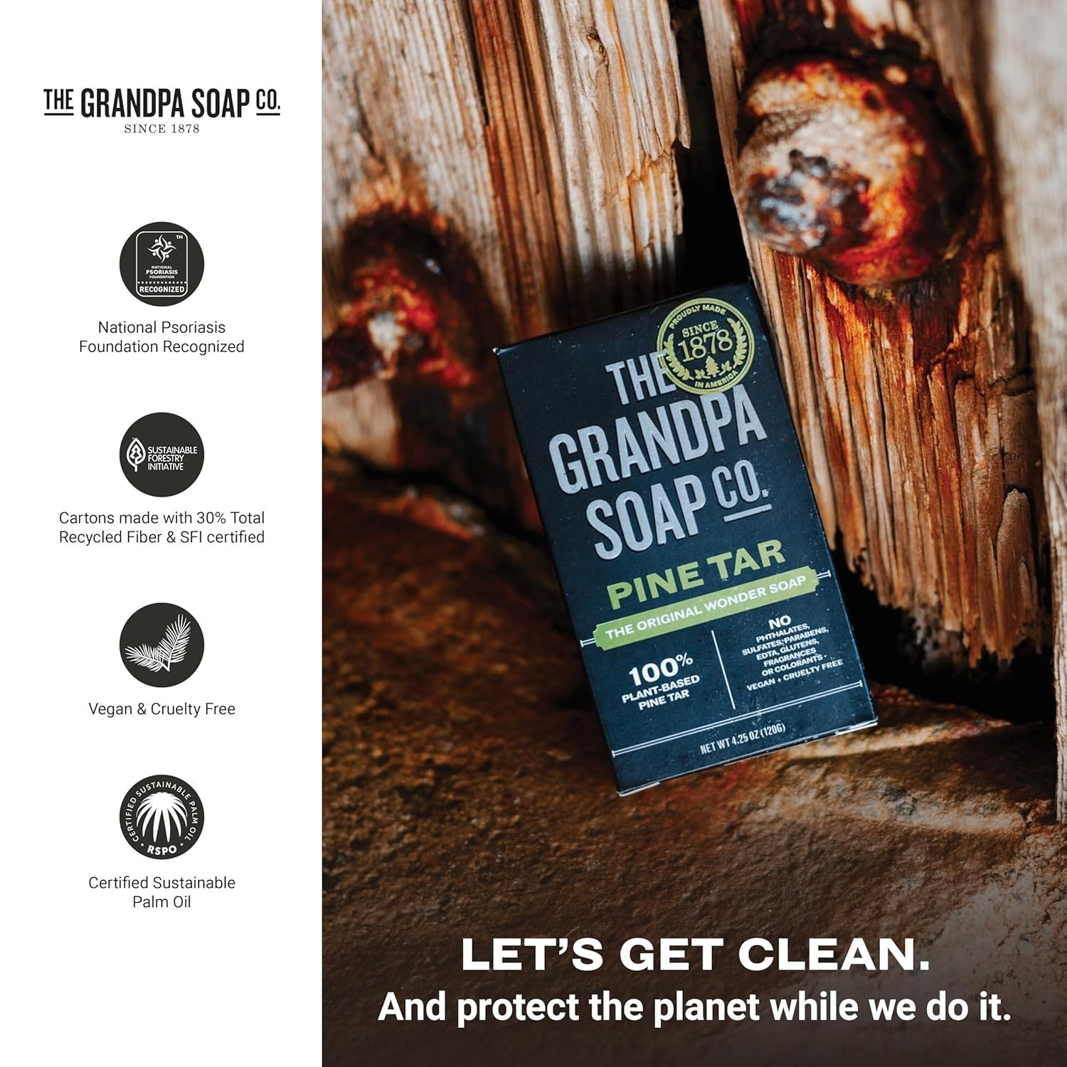 Grandpa’s Soap Pine Tar 4.25 oz (8-Pack)
