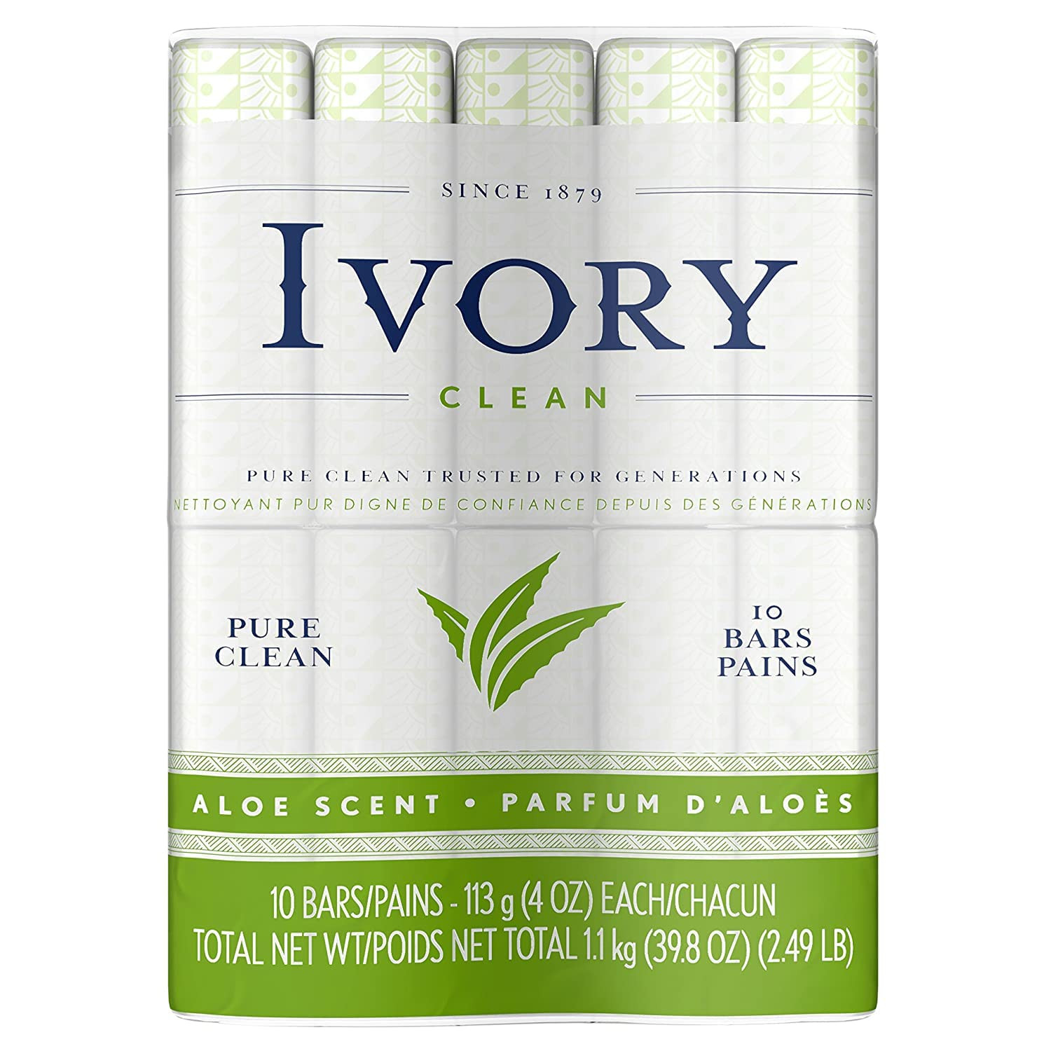 Bar Soap, Bath Size, Aloe, 10 Count (Pack of 2)
