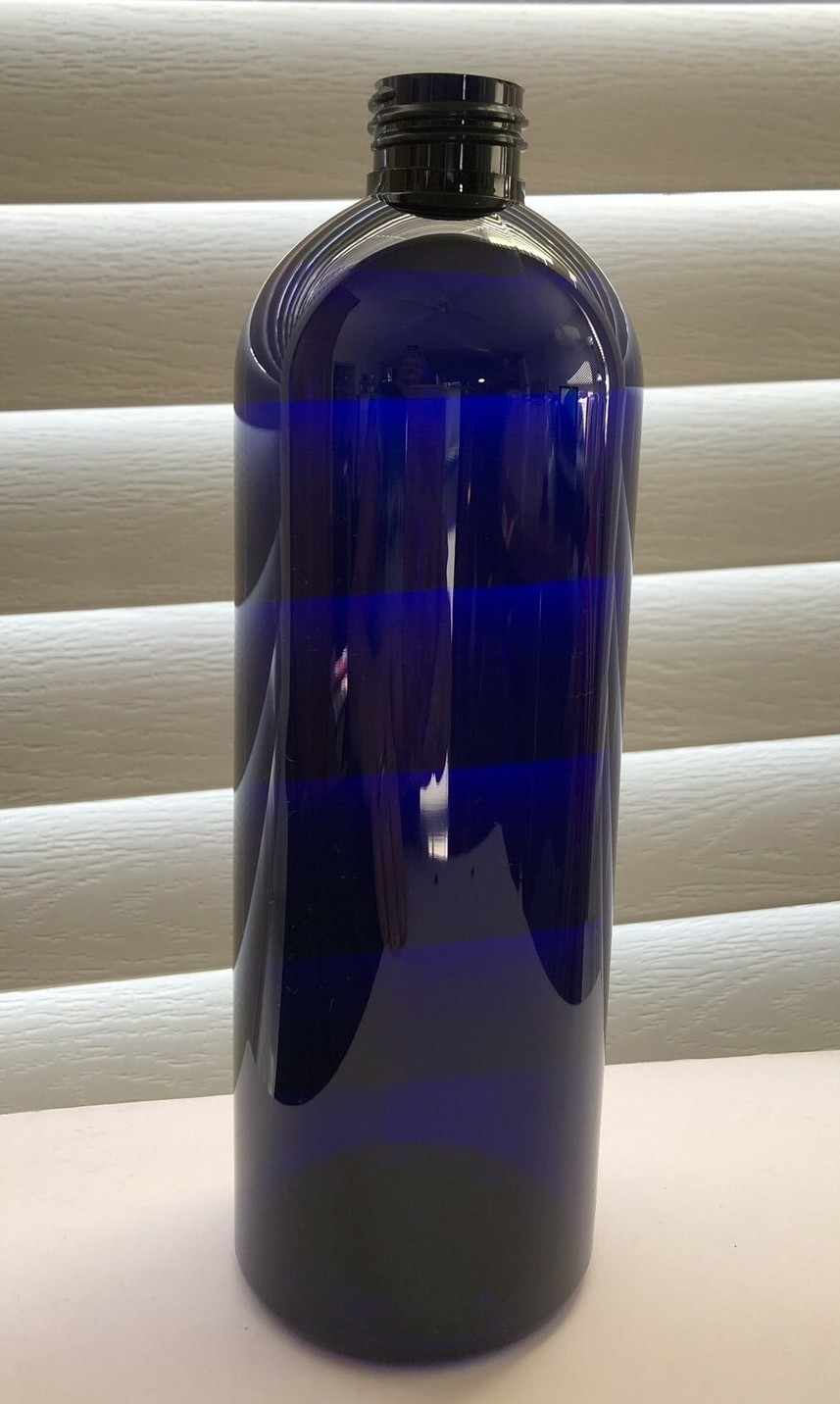 16 oz PET Plastic BPA Free 24/410 Blue Cosmo Bullet Round Bottles & caps SALE
