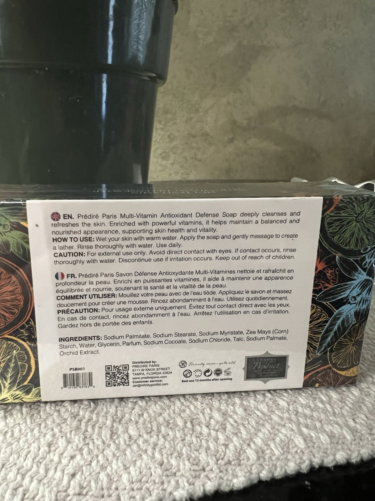 Predire Bar Soap, Black Orchid Mud Soap, Argan Renewal Soap, Multi-Vitamin Soap