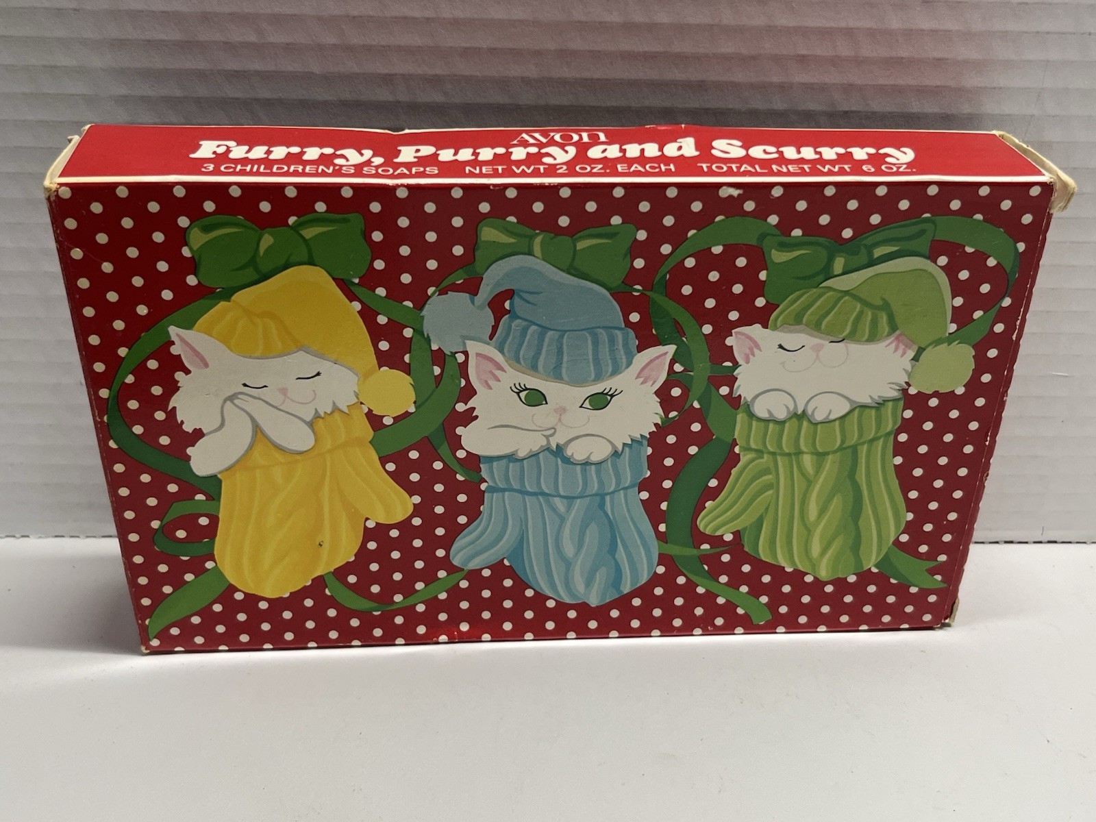 Vintage New 1970’s Avon”Furry,Purry,& Scurry”Children’s Soap Set Original Box