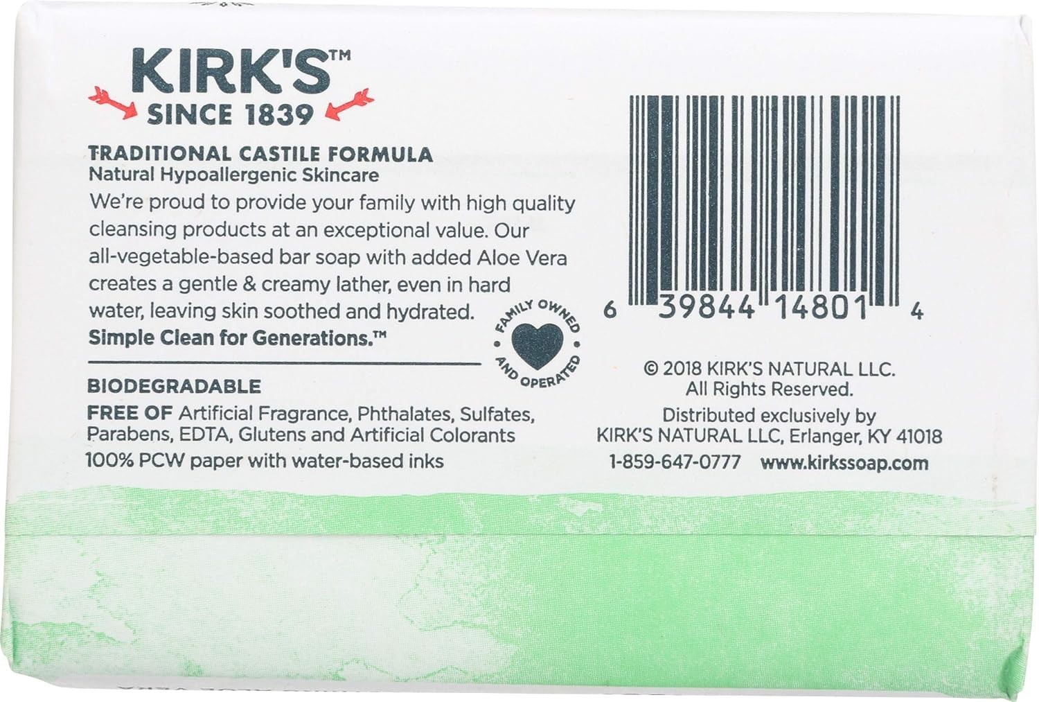 4 Oz Organic Castile Soap – Hydrating Aloe Vera Bar for Whole Body Use