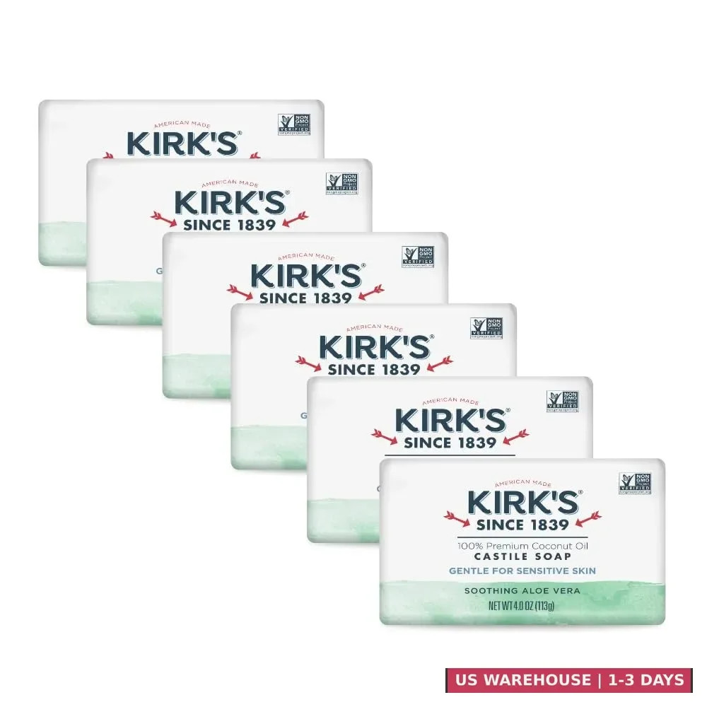 Kirk’s Castile Bar Soap for Men, Women & Children – Made with Premium Coconut Oi