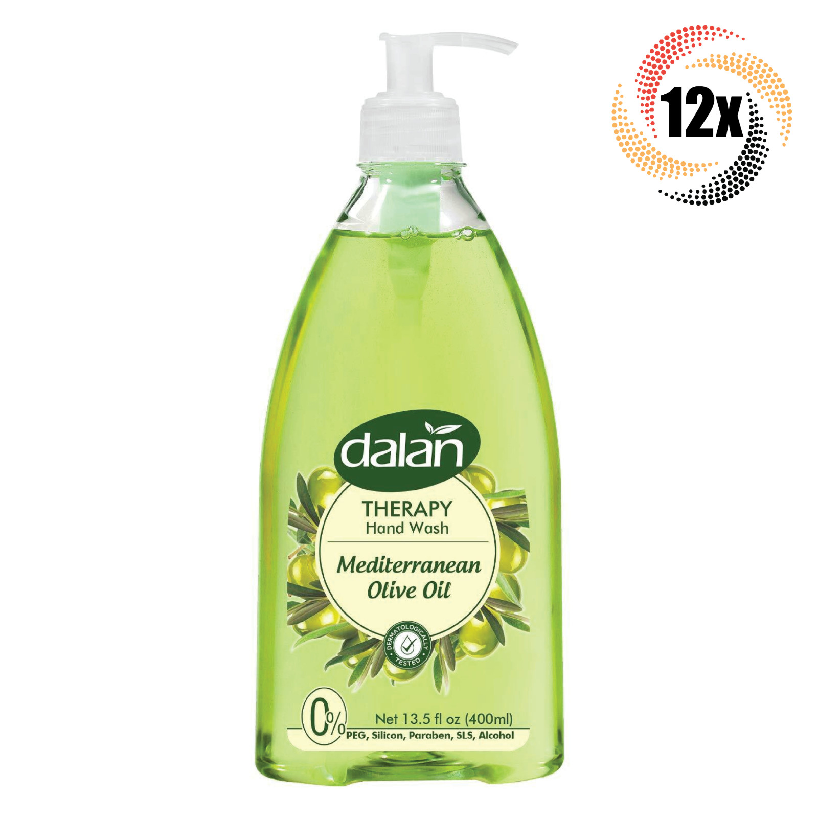 Full Box 12x Bottles Dalan Liquid Soap Therapy Mediterranean Olive Oil 13.5oz