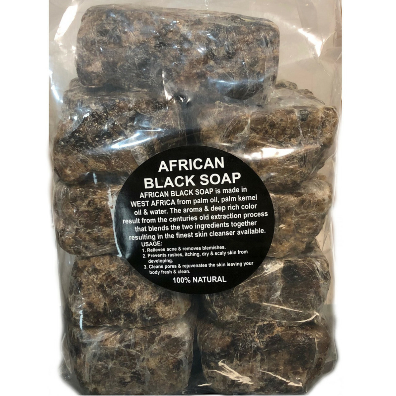 Raw African Black Soap 10 LB – 100% Pure Organic Unrefined Premium Quality Ghana