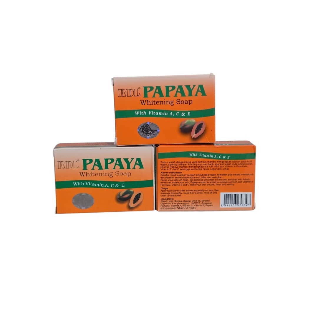 X3 RDL Papaya All Natural Whitening Soap with Vitamin A, C ,E – 3pcs USA Stock
