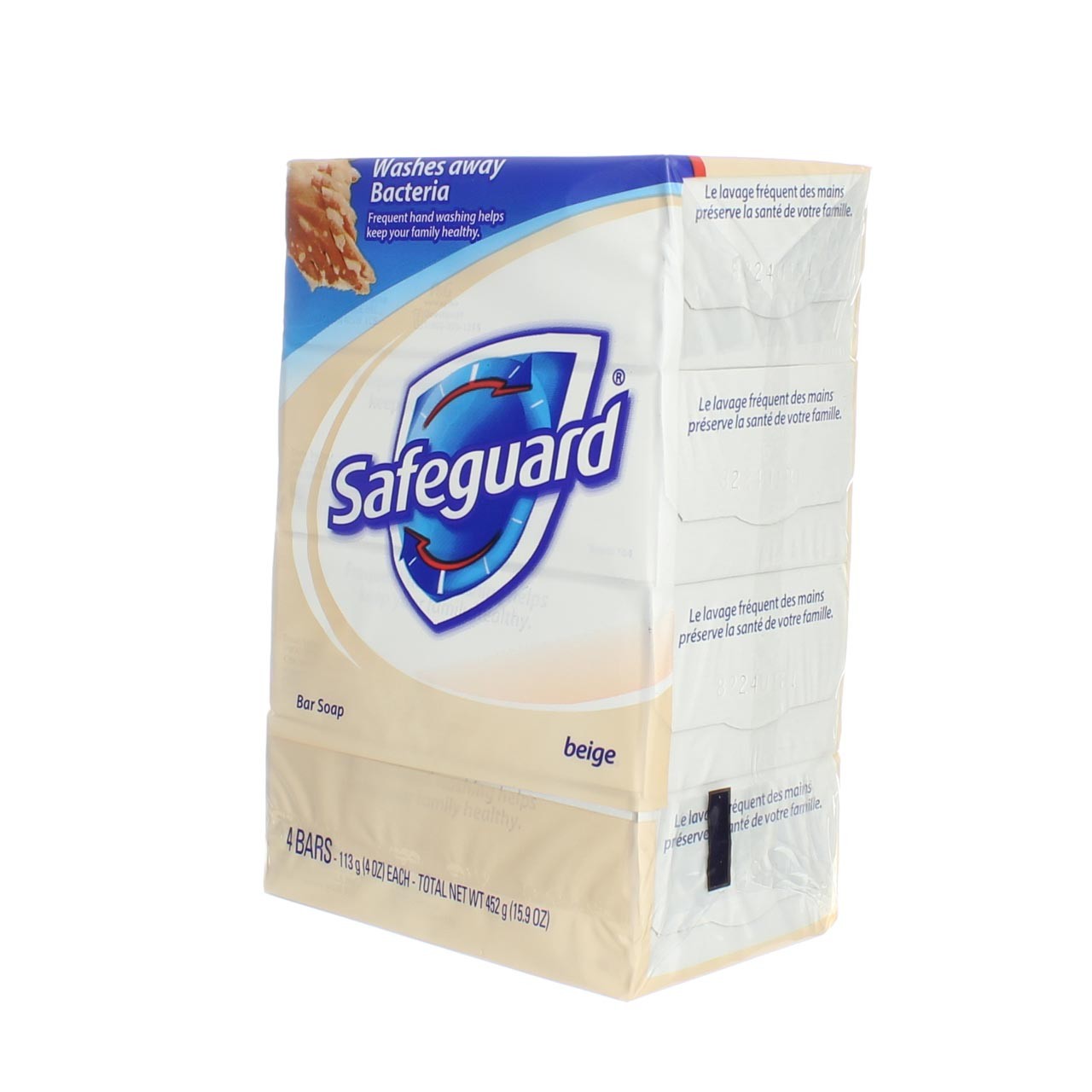2 Pack Safeguard Antibacterial Deodorant Bar Soap, Beige, 4 oz, 4 Ct