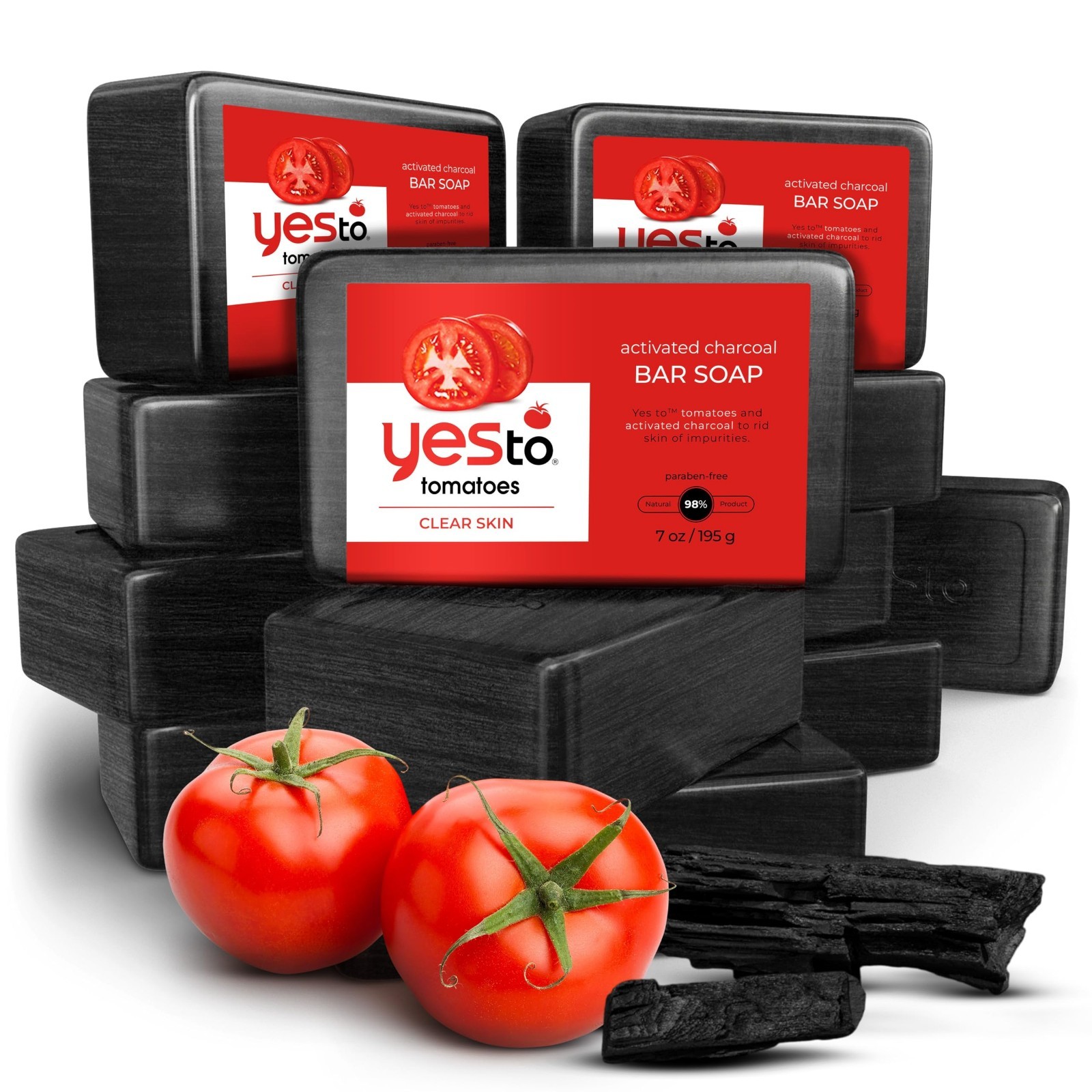 Detoxifying Charcoal Bar Soap with Tomato Extracts & Sunflower Oil – 6 oz, Parab
