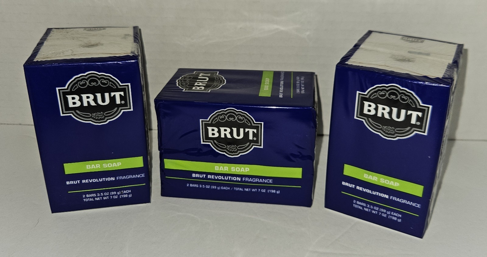 3 packs of 2 Brut Revolution Bar Soap Bars 3.5 Oz. Each