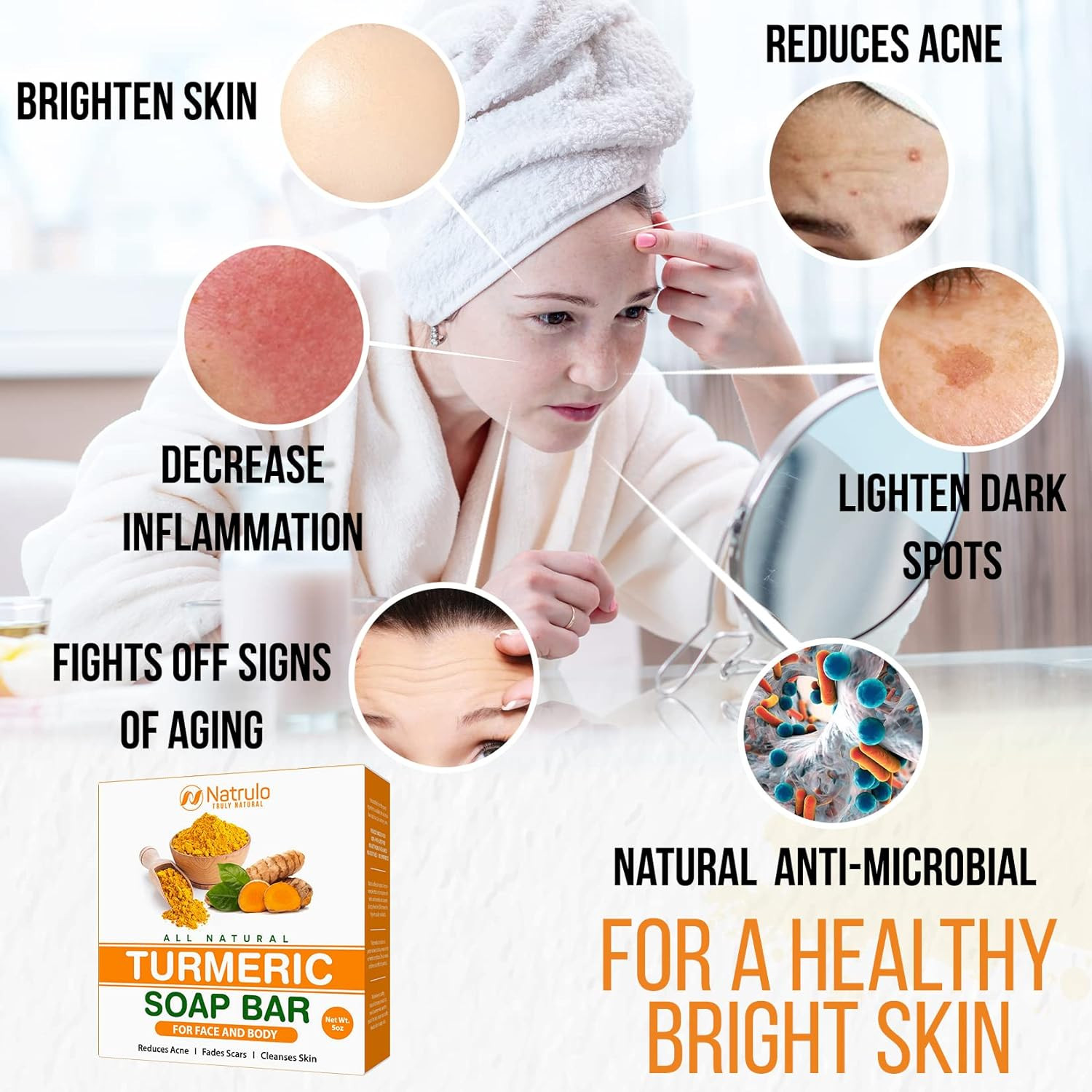 Natural Turmeric Soap Bar for Face & Body – Turmeric Skin Brightening Soap