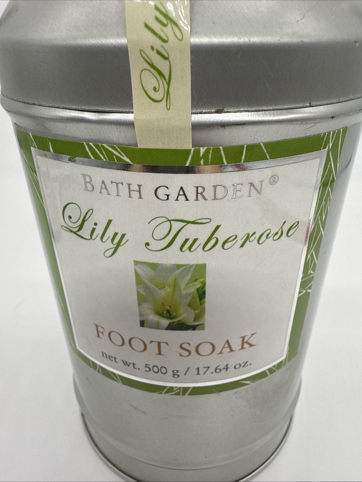 Bath Garden Lily Tuberose and Foot Soak New Sealed Vintage With Wood Scoop 500 G