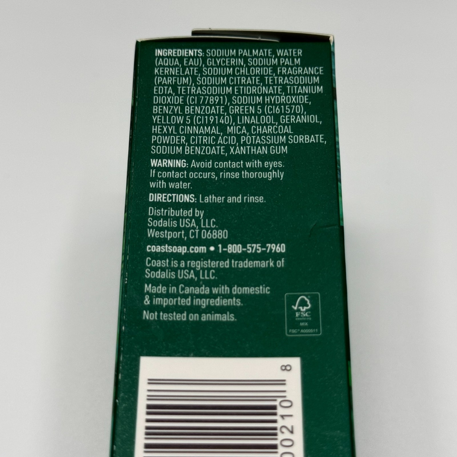 Coast Bar Soap 7.05oz Emerald Burst Scent Lot of 5 Moisturizing Bar